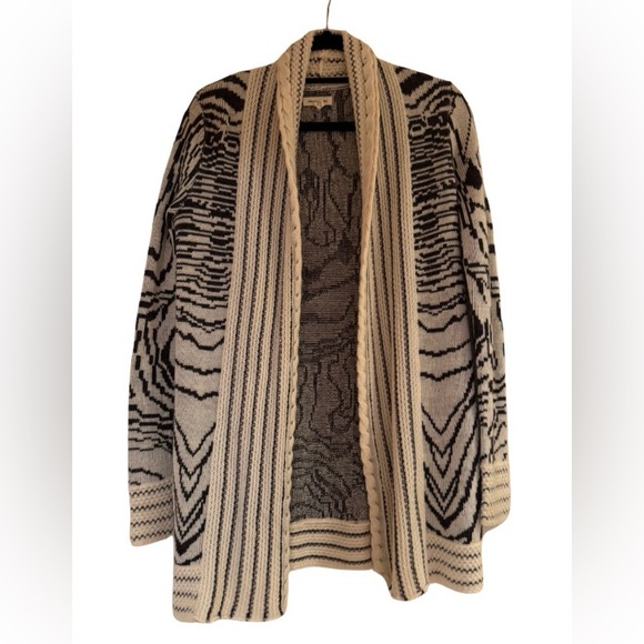 silence + noise Sweaters - Silence + Noise Brown and Cream Patterned Sweater